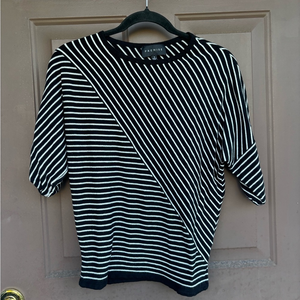 Premise Monochrome Striped Top